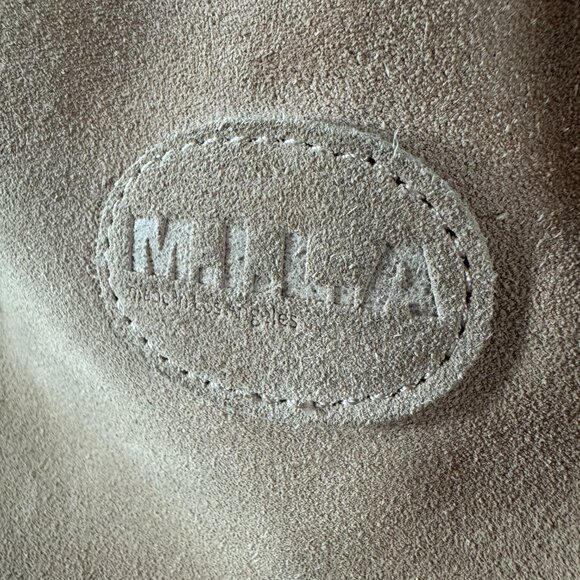 M.I.L.A. JACKIE Suede Crossbody Bag in Taupe - Picture 4 of 15